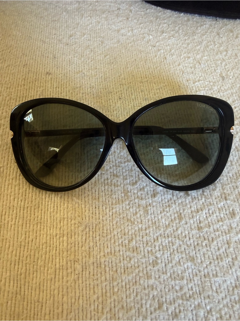 Tom Ford Black LINDA Oversized Sunglasses